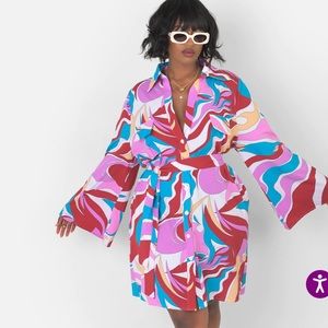 Rebdolls Lola Belted Bell Sleeve Mini Dress- Size Large- New with Tags!!!